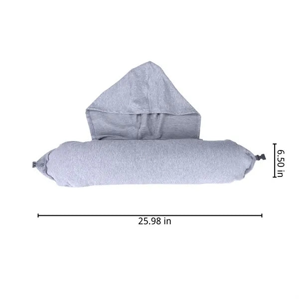 Portable light blocking hooded stuffable travel neck pillow