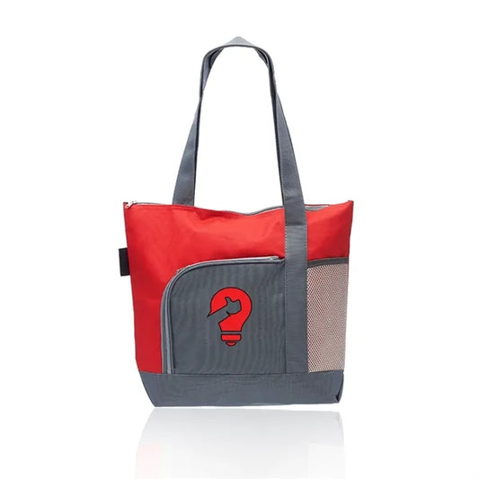 Polyester Canvas Two-Tone Tote - 16.5"W x 14.5"H x 4.5"D