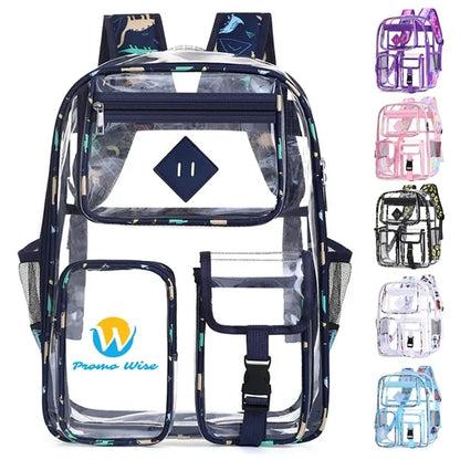 Durable Large Capacity Multi-pocket Thicken Clear Backpack
