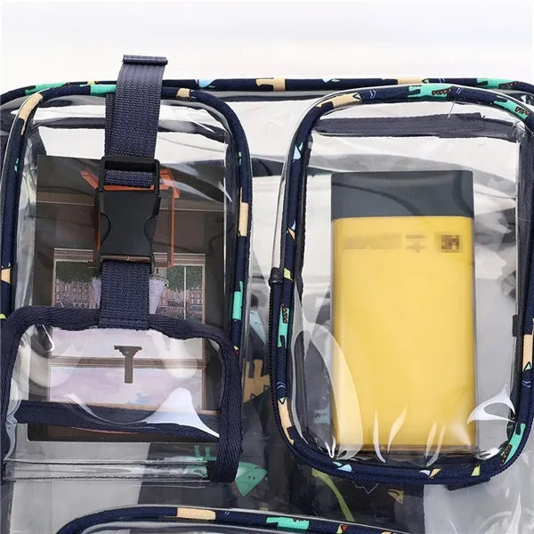Durable Large Capacity Multi-pocket Thicken Clear Backpack