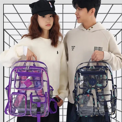 Durable Large Capacity Multi-pocket Thicken Clear Backpack