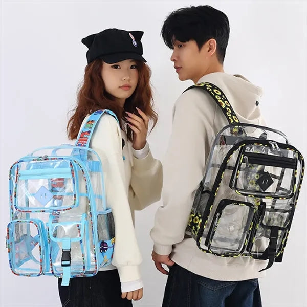 Durable Large Capacity Multi-pocket Thicken Clear Backpack