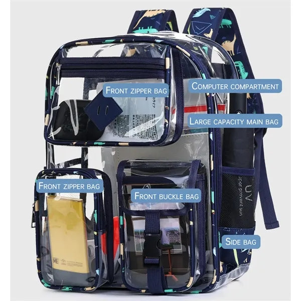 Durable Large Capacity Multi-pocket Thicken Clear Backpack