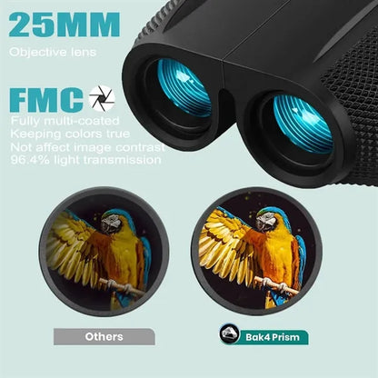 Shockproof 25mm Compact BAK4 Wide View Binoculars