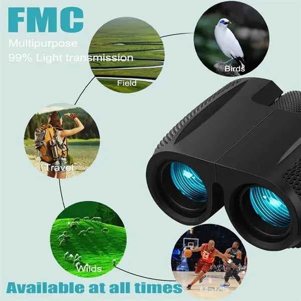 Shockproof 25mm Compact BAK4 Wide View Binoculars