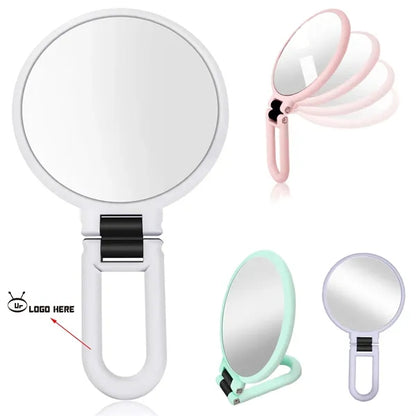 Round Magnifiable Double-Sided Hand Mirror