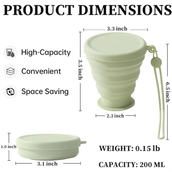 Collapsible Silicone Travel Cup 6.8oz