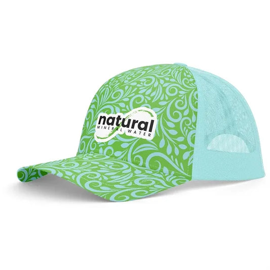 Premium Sublimation 5 Panel Mesh Back Trucker Cap -