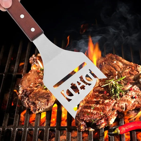 Heat-Resistant Wood Handle Grill Spatula with Bottle Opener