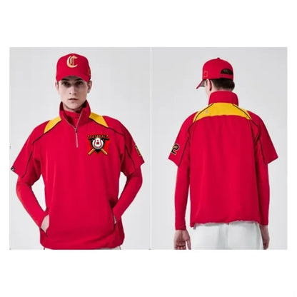 Premium Short Sleeve Quarter Zip Oxford Fabric Baseball