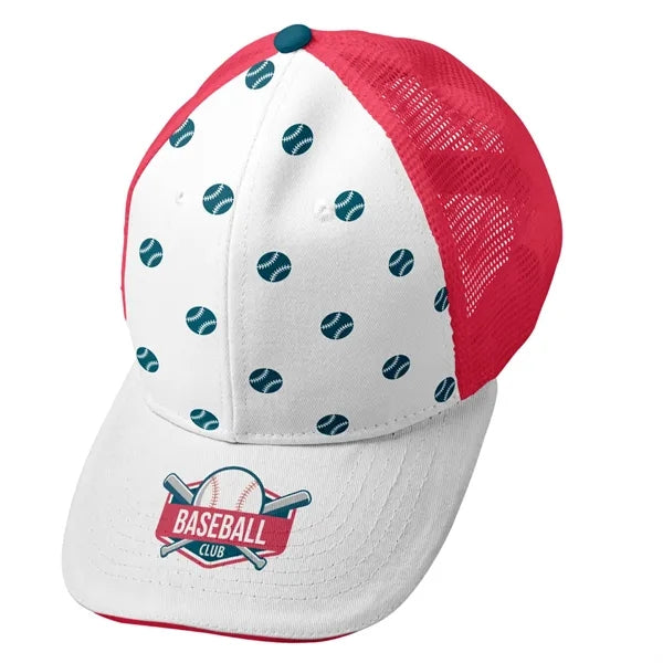 Premium Sublimation 6 Panel Mesh Back Trucker Cap -