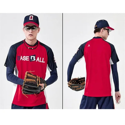 Premium Solid Color Crew Neck Raglan Baseball Jersey - Men,