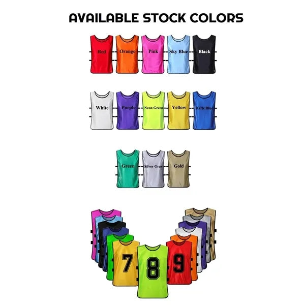 Adult & Kids' Polyester Training Pinnie with Elastic Side