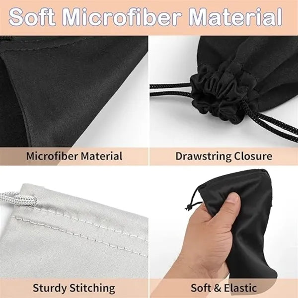 Portable travel soft jewelry sunglasses storage pouch