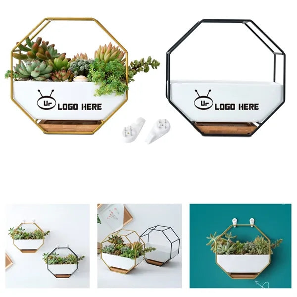 Octagon Wall Hanging Ceramic Planter