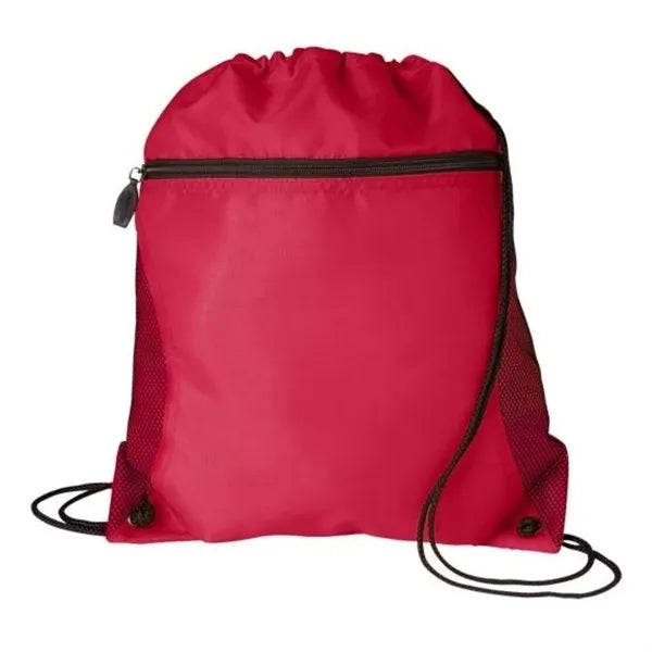 Mesh Pocket Drawstring Backpack 210D