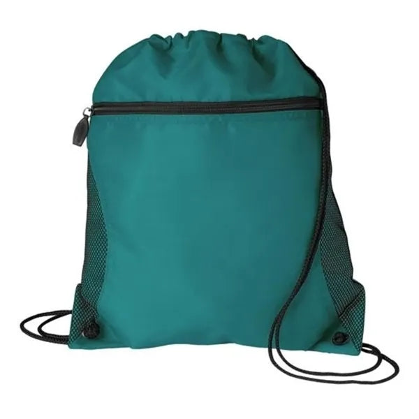Mesh Pocket Drawstring Backpack 210D
