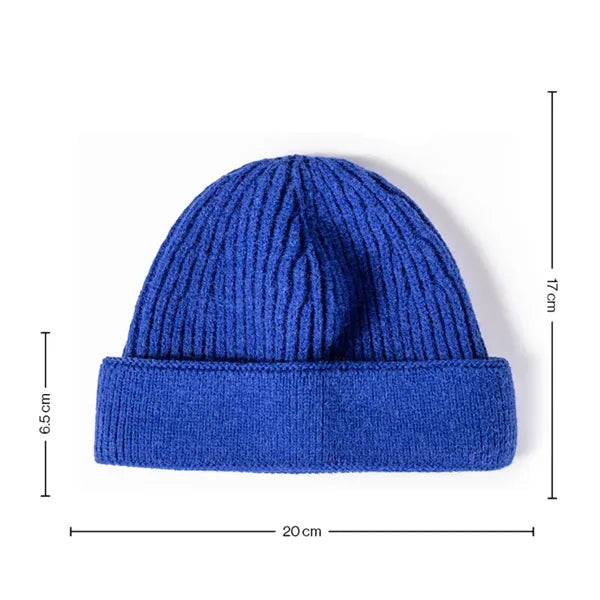 Customizable Ribbed Knit Beanie Hat