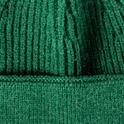 Customizable Ribbed Knit Beanie Hat