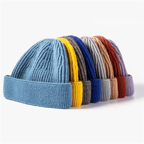 Customizable Ribbed Knit Beanie Hat