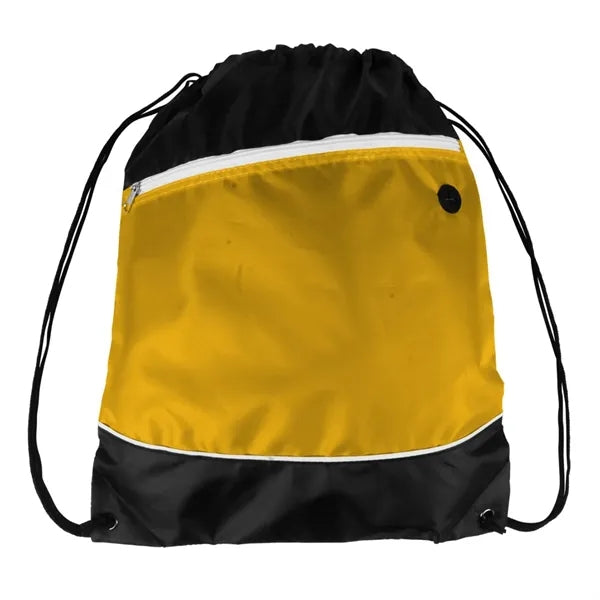 Modern Contrasting Drawstring Sports Backpack 210D