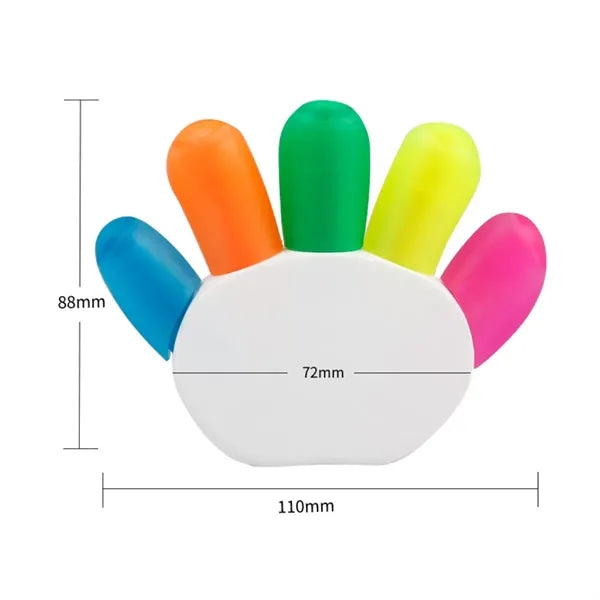 Hand-Shaped Five Color Highlighter Pen
