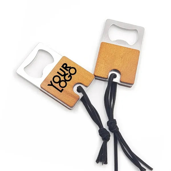Three Shapes Flat Wooden Stainless Bottle Openers for Beer