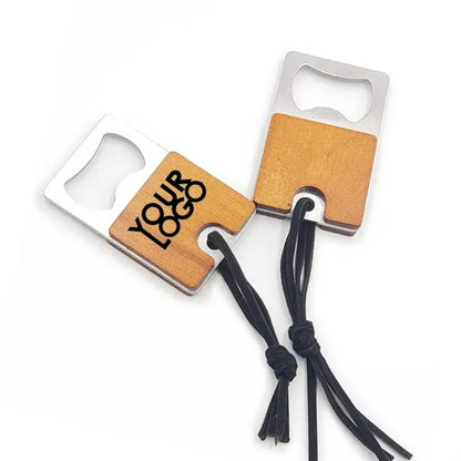 Three Shapes Flat Wooden Stainless Bottle Openers for Beer