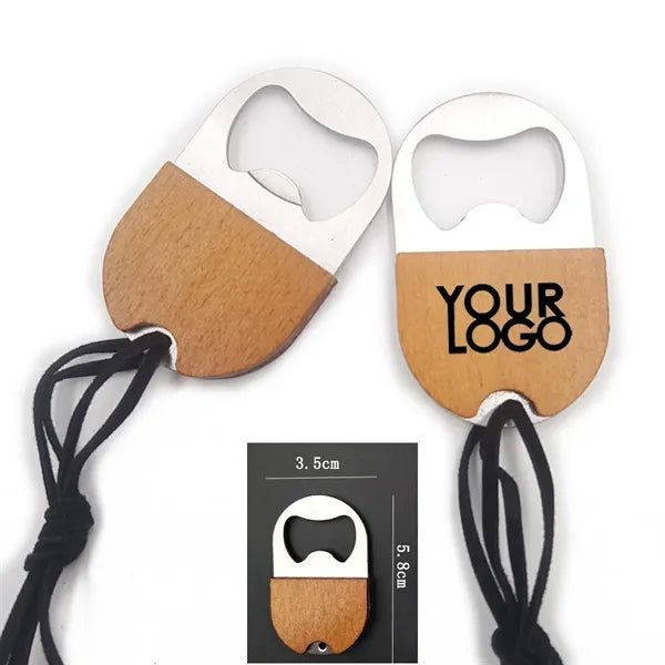 Three Shapes Flat Wooden Stainless Bottle Openers for Beer