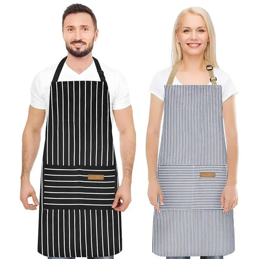 Striped Neck Strap Apron