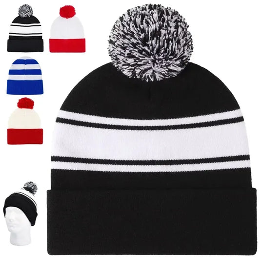 Custom Pom-Pom Knit Beanie Hat
