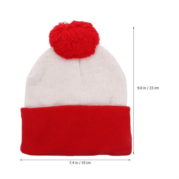 Custom Pom-Pom Knit Beanie Hat