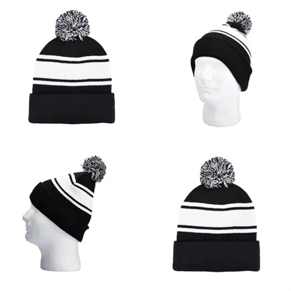 Custom Pom-Pom Knit Beanie Hat