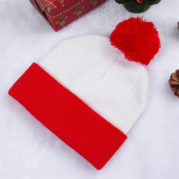 Custom Pom-Pom Knit Beanie Hat