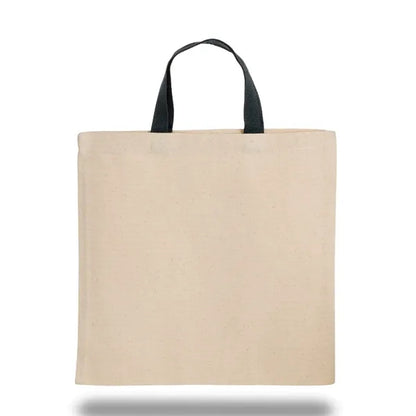 Cotton Canvas Tote Bag W/ Short Color Web Handles 10 OZ