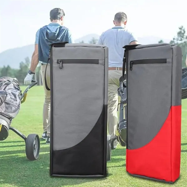 Slim Golf Cooler Bag for Cans with Zipper and Hanging Strap