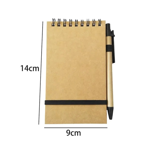 Eco Spiral Notepad with Pen and Elastic Closure