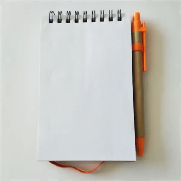 Eco Spiral Notepad with Pen and Elastic Closure