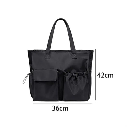 Polyester Tote Bag with Multi Pockets and Top Handles