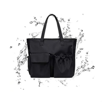Polyester Tote Bag with Multi Pockets and Top Handles