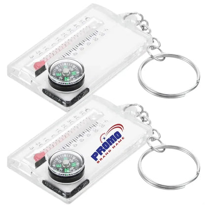 3-in-1 Keychain with Thermometer Compass and Magnifier
