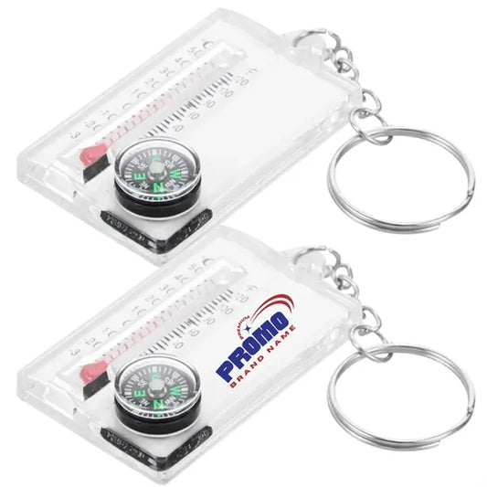 3-in-1 Keychain with Thermometer Compass and Magnifier
