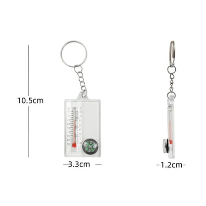3-in-1 Keychain with Thermometer Compass and Magnifier