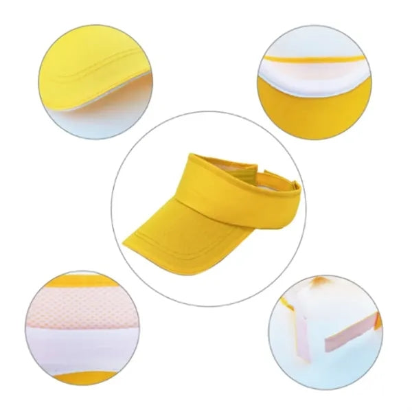 Adjustable Sports Visor Hat w/ Wide Brim for Sun Protection