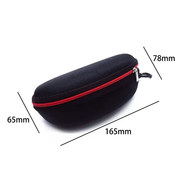 Zippered Hard Shell Eyeglass Case with Clip Hook