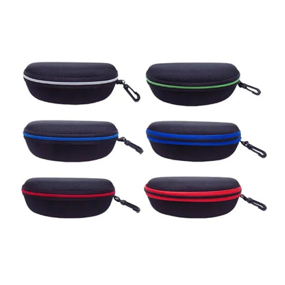 Zippered Hard Shell Eyeglass Case with Clip Hook