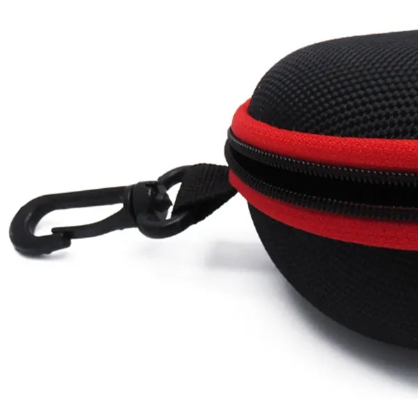 Zippered Hard Shell Eyeglass Case with Clip Hook