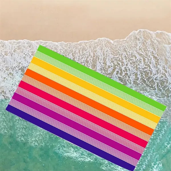 Rainbow Striped Beach Towel Blanket for Outdoor Use