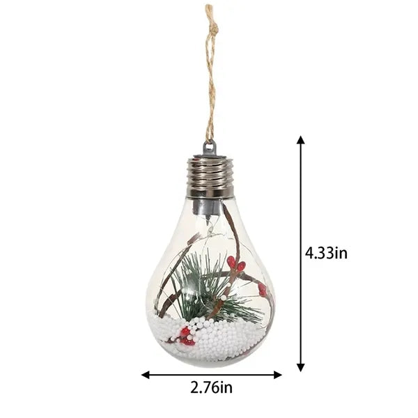 Clear DIY light bulb hanging ornaments LED Christmas ball