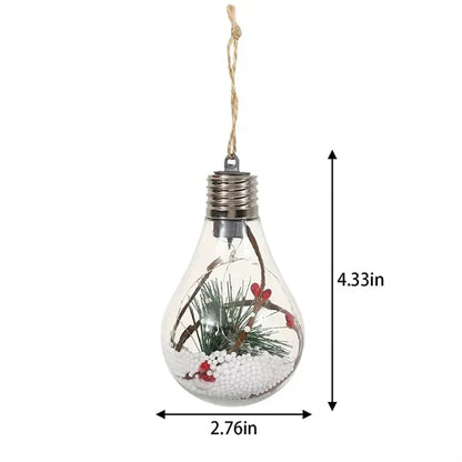 Clear DIY light bulb hanging ornaments LED Christmas ball